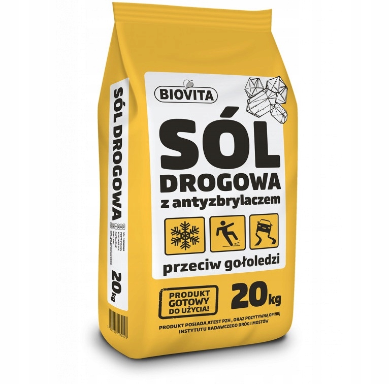 

Sól Drogowa Przeciw Gołoledzi Na Lód Biovita 20KG