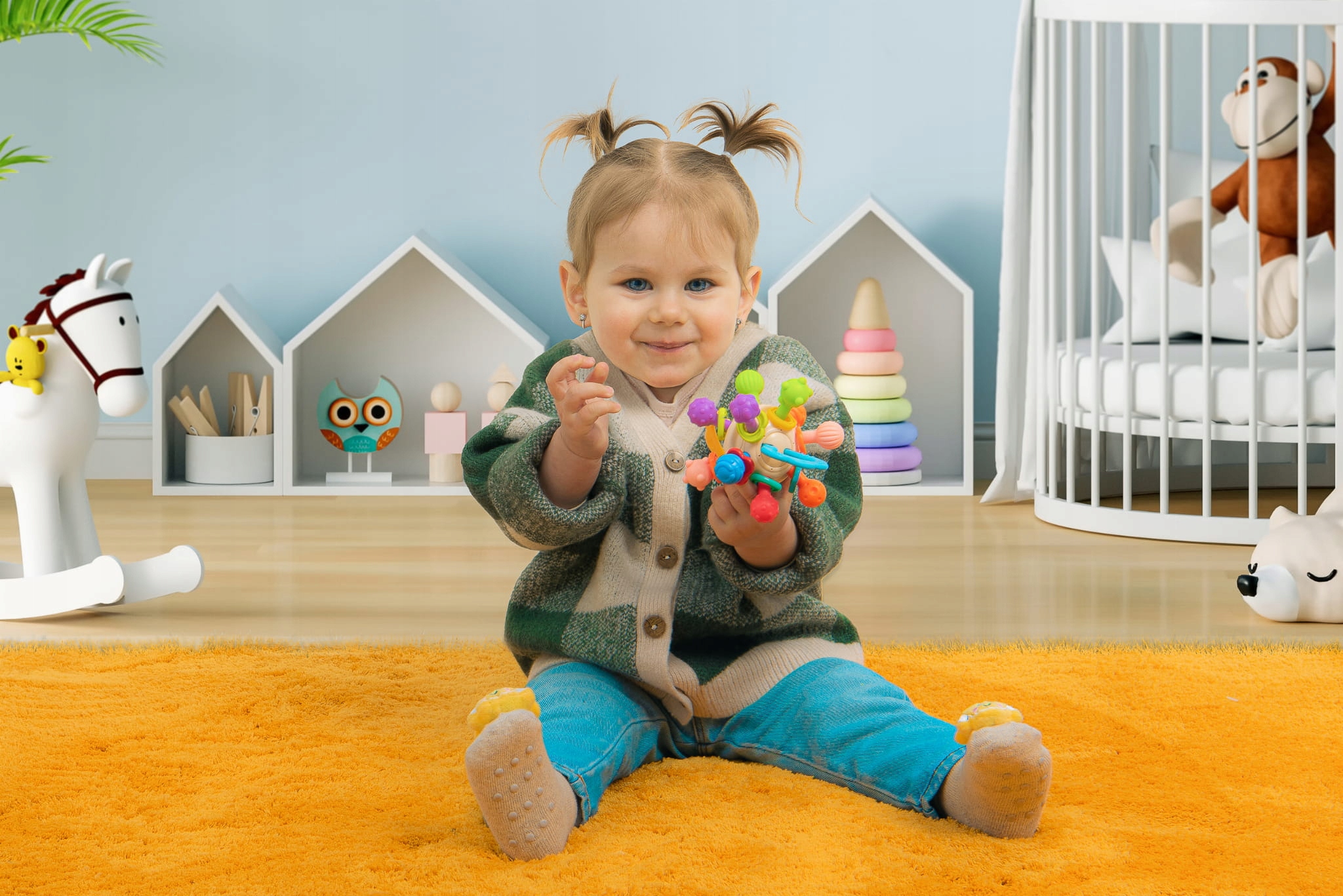 GRZECHOTKA GRYZAK 2W1 ZABAWKA SENSORYCZNA SPIRALA KULA Marka inna