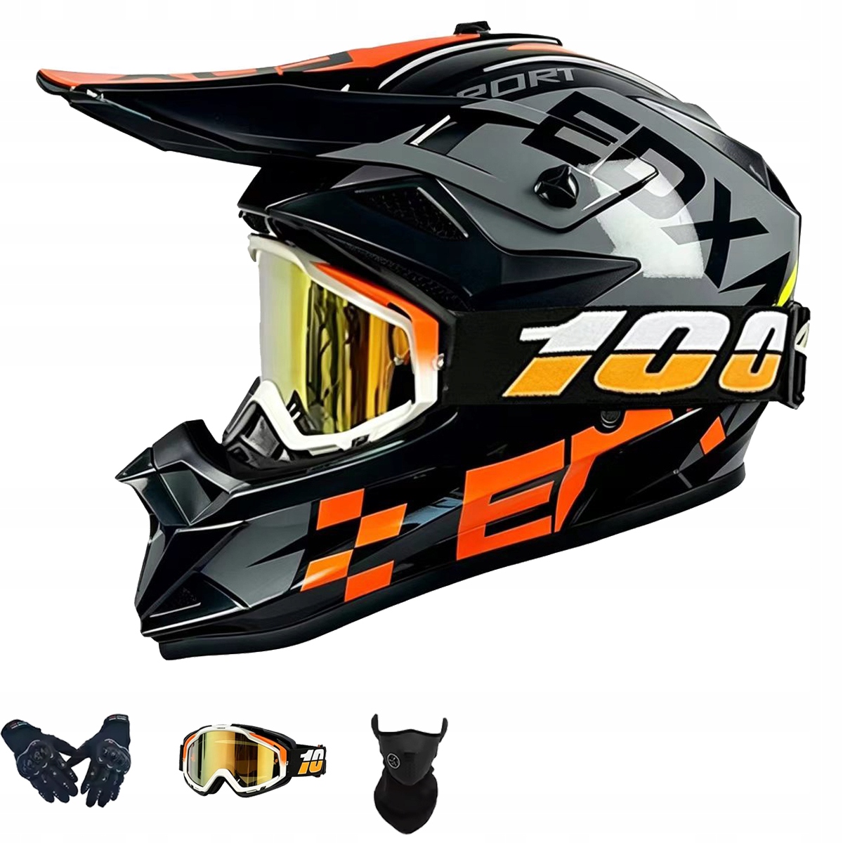 Helma Na Elektrickou Koloběžku Cross Enduro Quad Bmx Helma Brýle Rukavice M