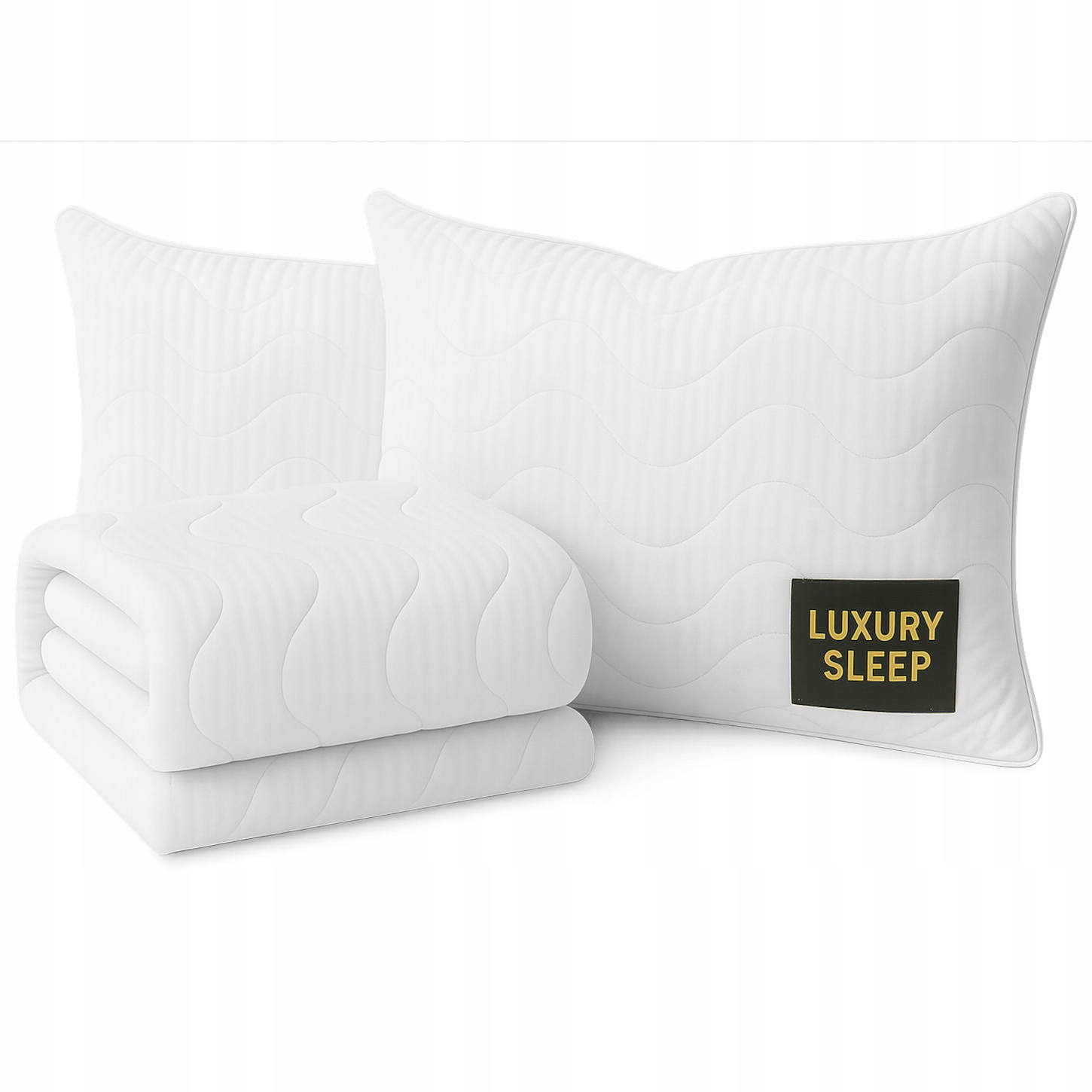 Sada přikrývka prošívaná 140 x 200 cm dva polštáře 50 x 60 cm, antialergické