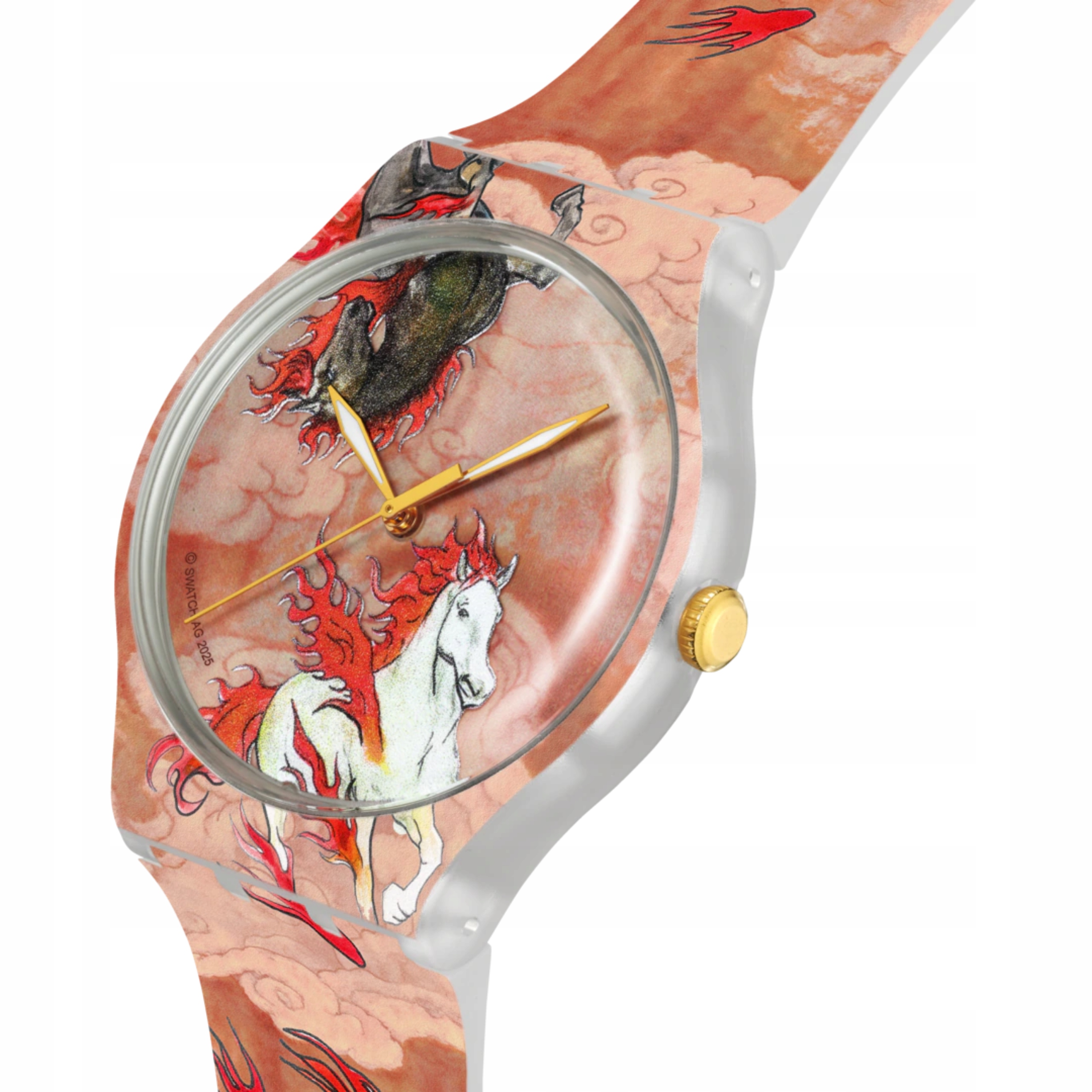 Hodinky swatch Riding The Clouds Růžové SUOZ369 Unisex Nové