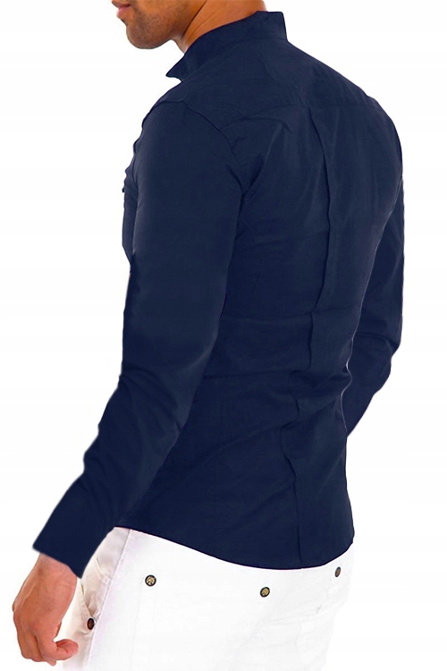 Koszula Męska Casual Stójka Codzienna Gładka NEW Rozmiar 4XL