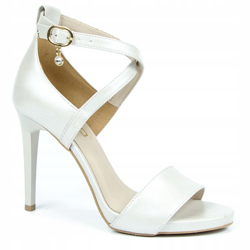 

Karino 4090 Sandały Szpilki Skóra Lico Beżowe 39