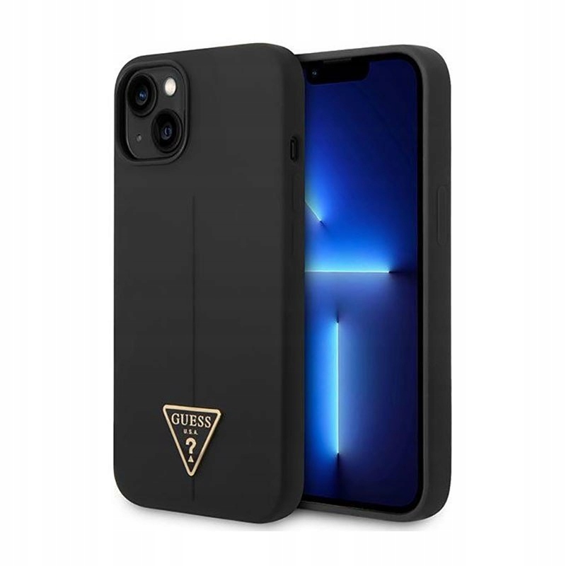 Guess Silicone Triangle Logo Pouzdro pro iPhone 14 Plus (černé)