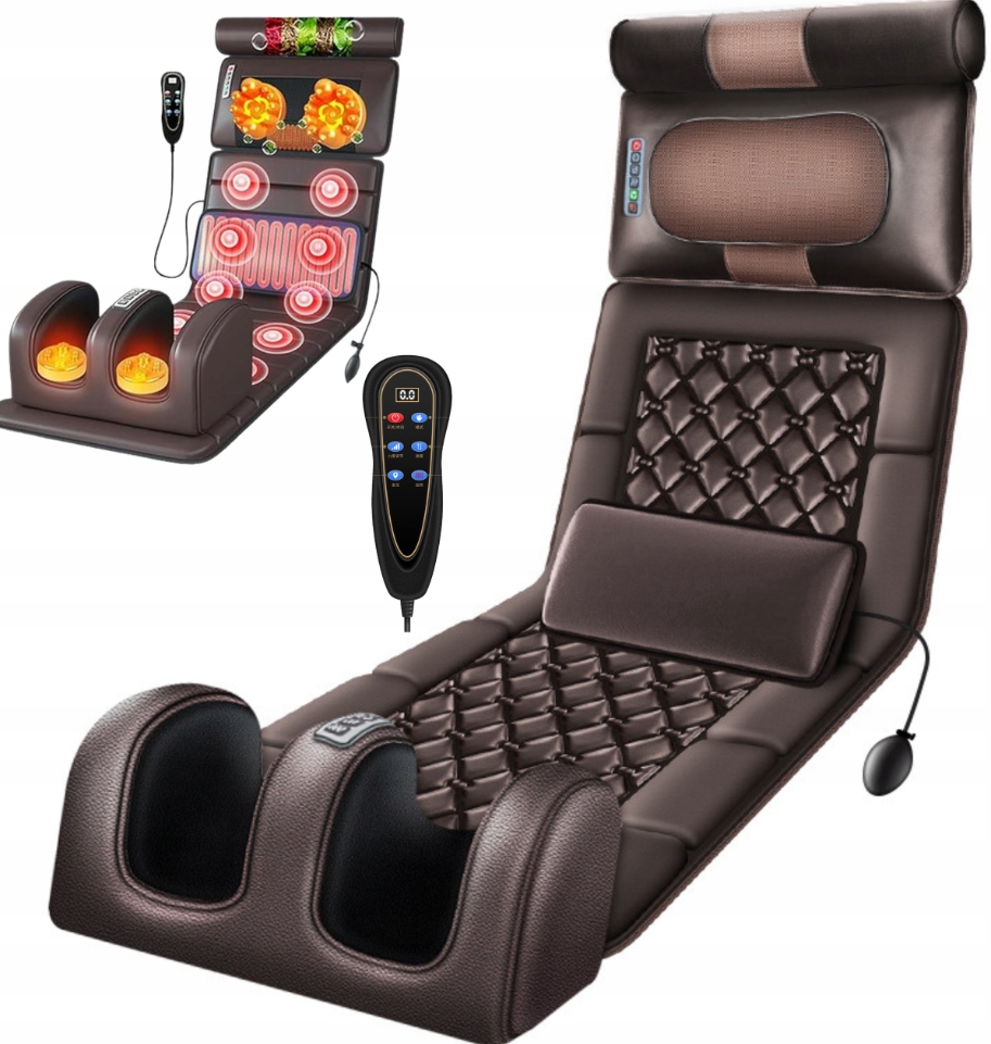 Mata Masująca Podgrzewana Do Relaksu Kark Plecy Nogi Na Fotel Kręgosłup