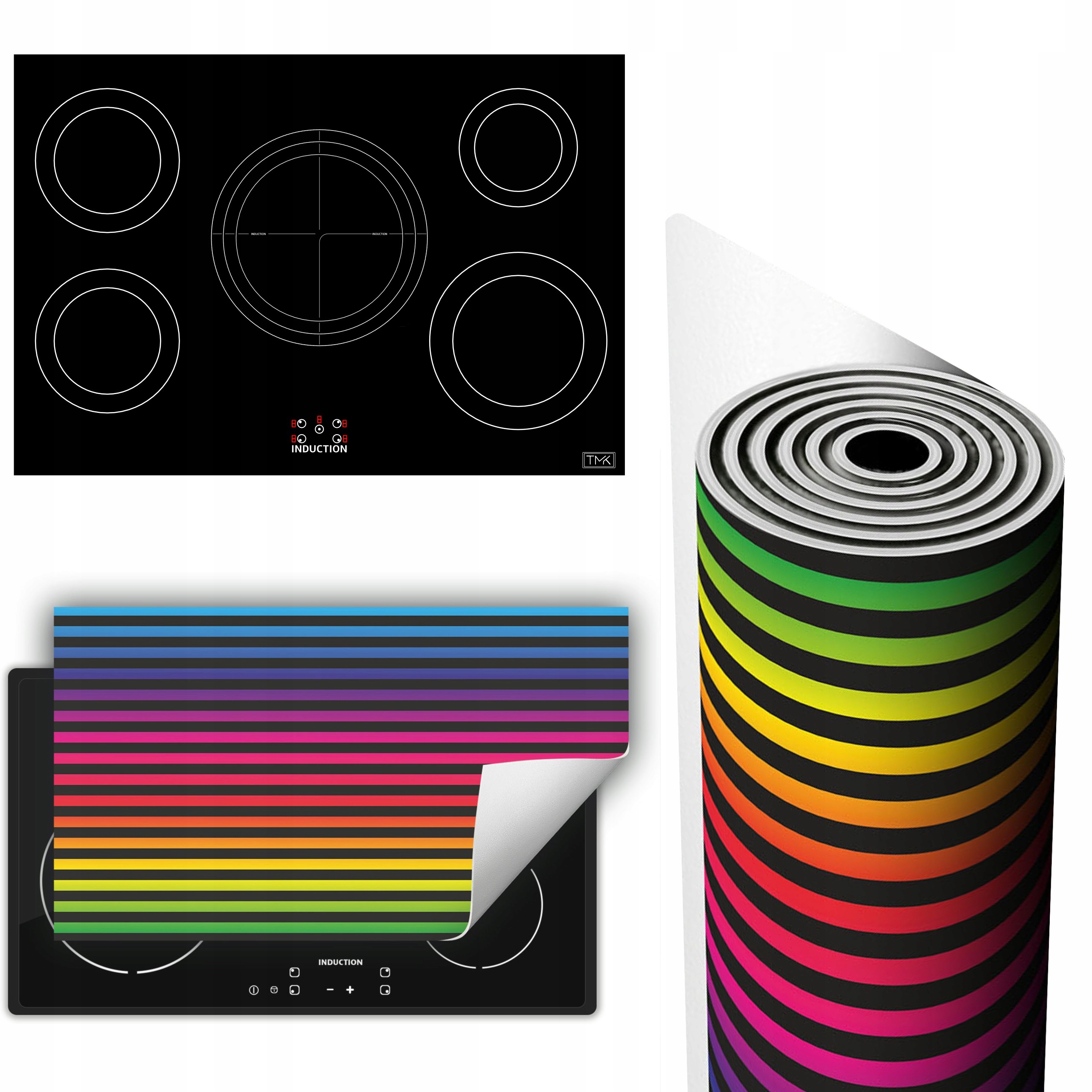 Vinylová Podložka Na Ochranu Kuchyňské Desky 90x52 barevná pruhy