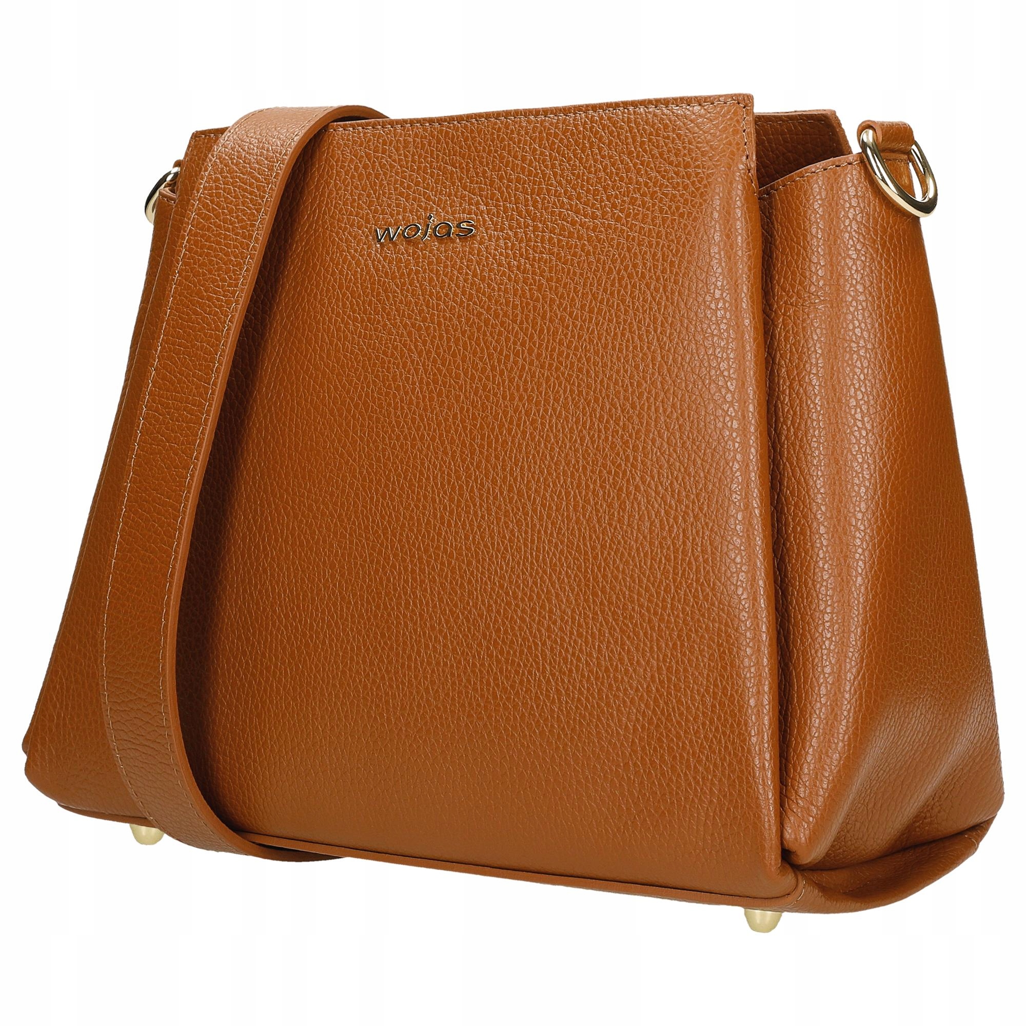 Torebka Wojas jasnobrązowy kuferek damski ze skóry licowej Stan opakowania oryginalne