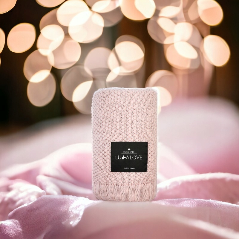 Bambusowy koc makaronik pudrowy róż - LULLALOVE Długość (cm) 100 cm