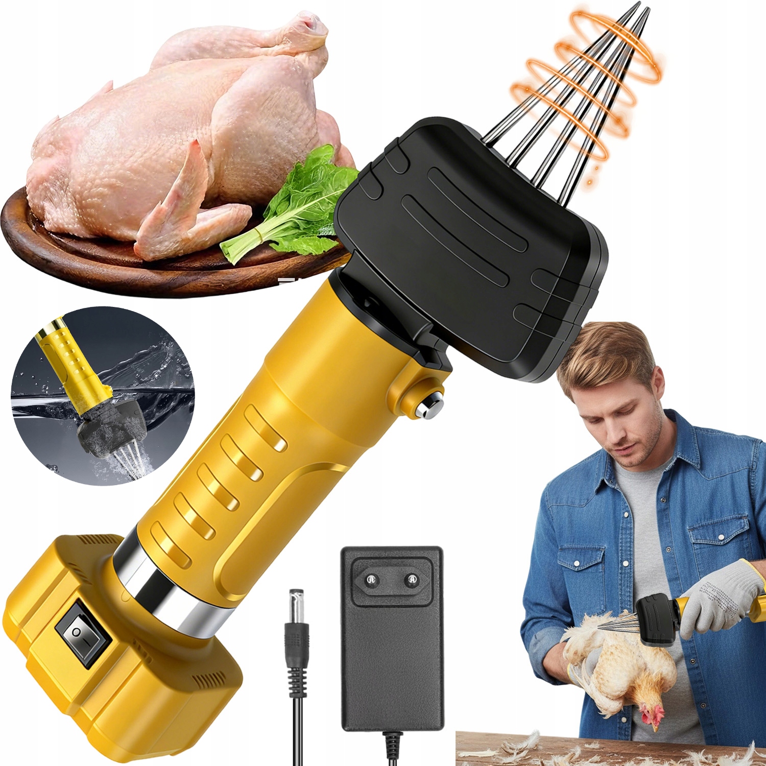 Elektrická Škrabka Na Drůbež – Vysoká Rychlost, Silná, Voděodolná, Lehká