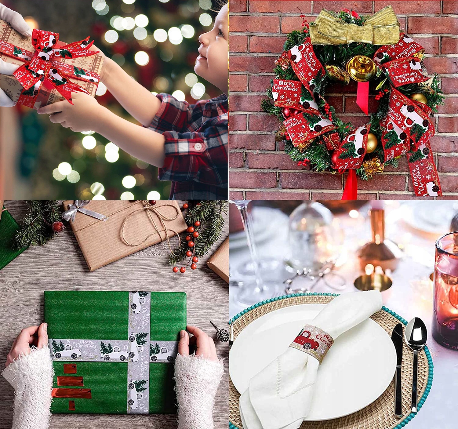 WSTĄŻKA ŚWIĄTECZNA DEKORACYJNA LEN ZESTAW 3 sztuki Kod producenta 5516076524191616472