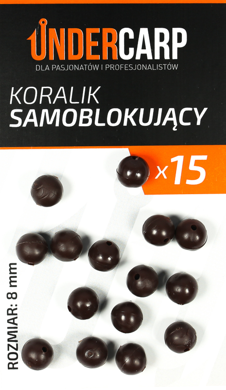 Undercarp Koralik brązowy 8mm samoblokujący