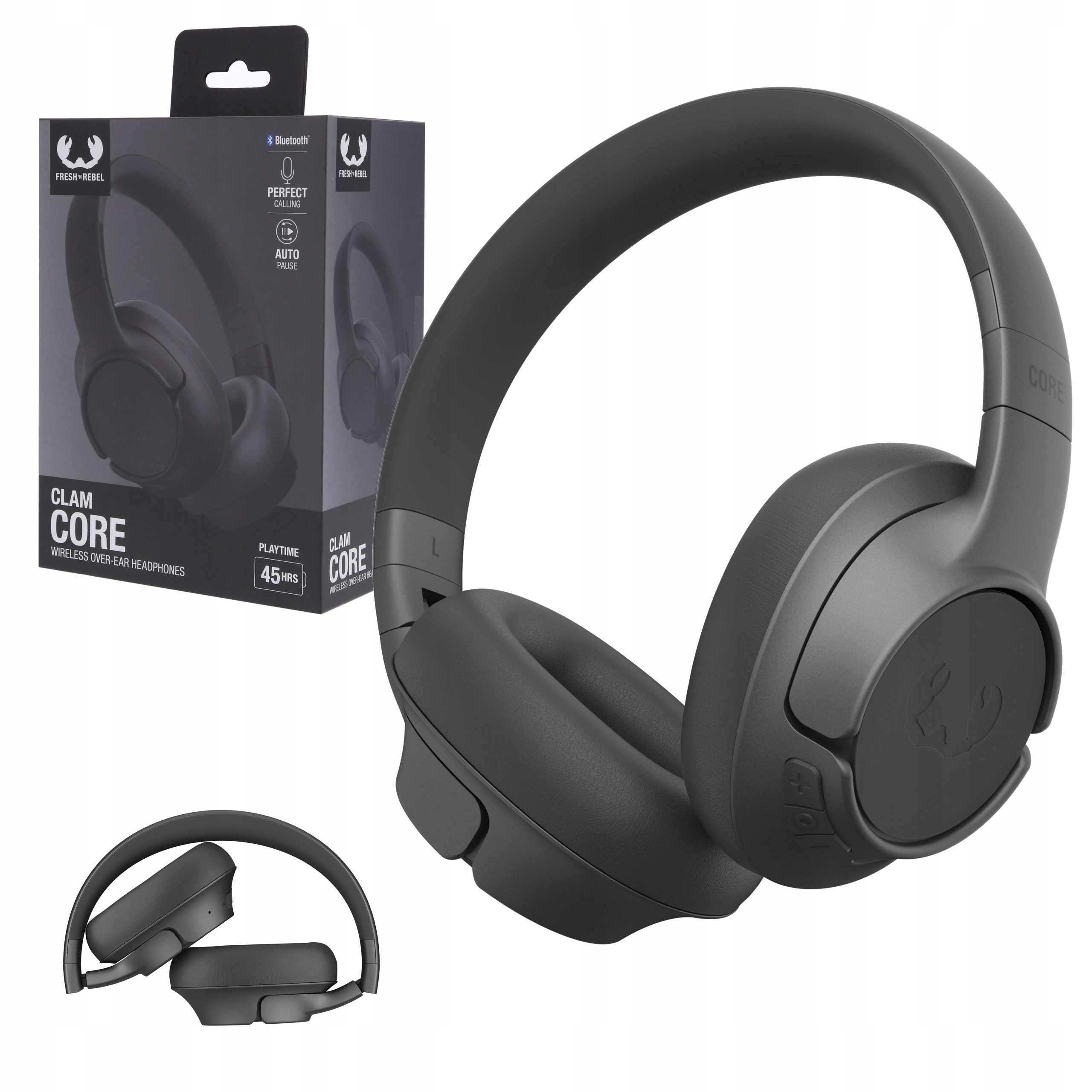 Fresh 'n Rebel Słuchawki Bezprzewodowe Wokółuszne Z Enc Clam Core Storm Gre