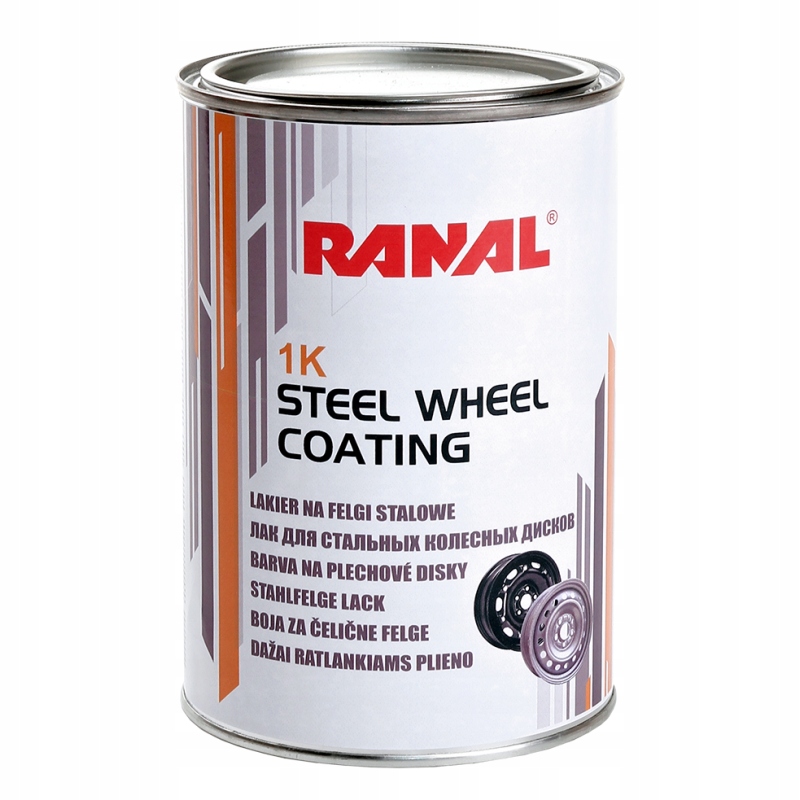 Lakier na felgi stalowe srebrny grube ziarno 0,8L Ranal