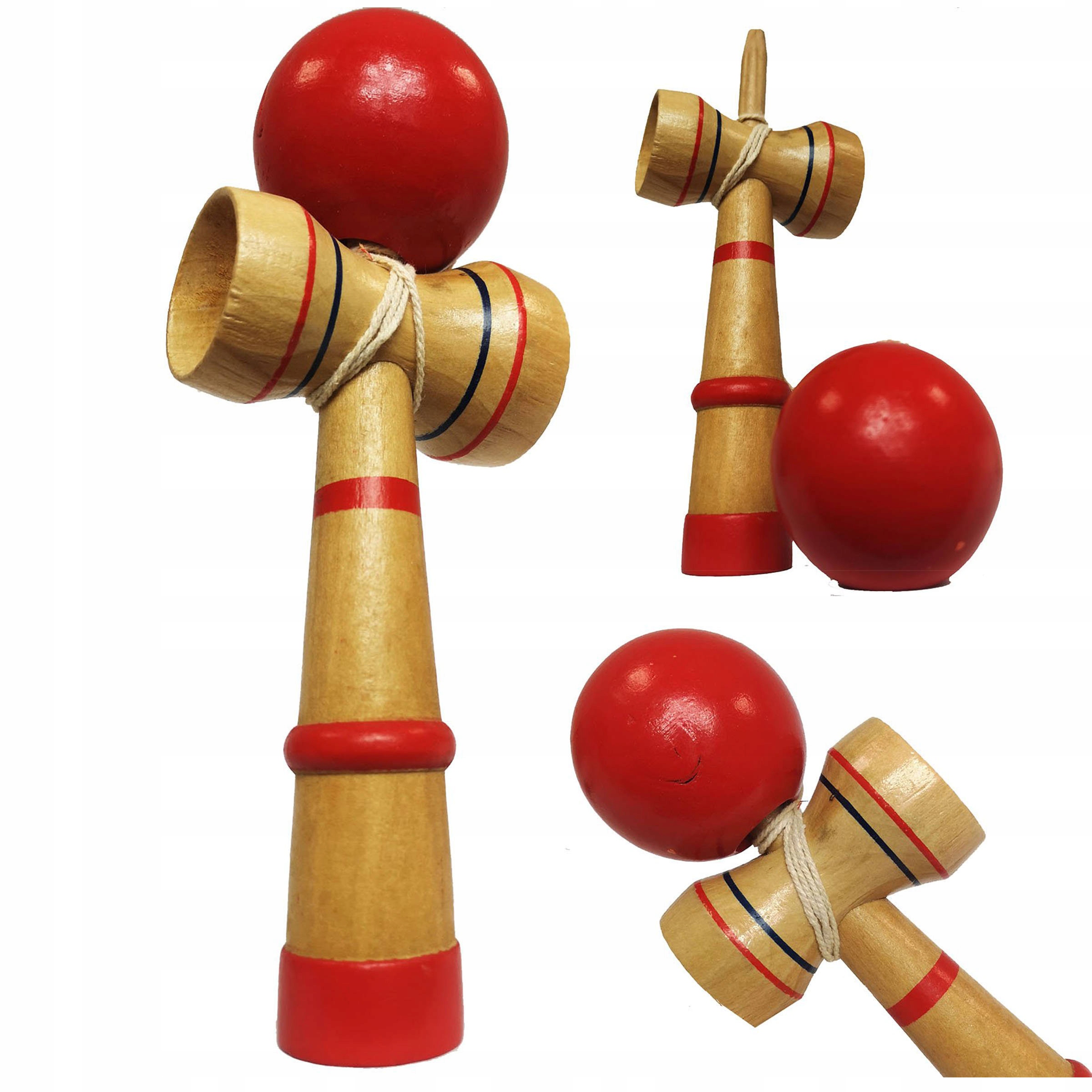 KENDAMA DREWNIANA KLASYCZNA JAPOŃSKA GRA ZRĘCZNOŚCIOWA ŁAPANIE PIŁECZKI