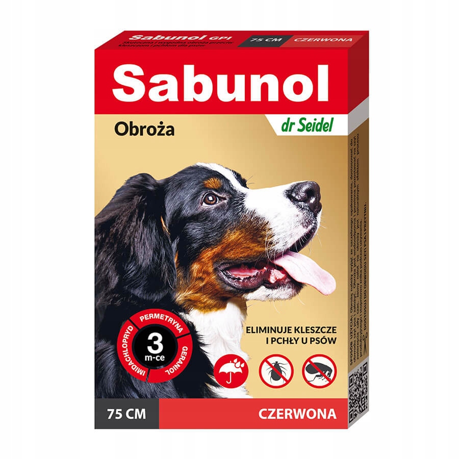 

Sabunol Obroża na pchły i kleszcze 75 cm czerwona