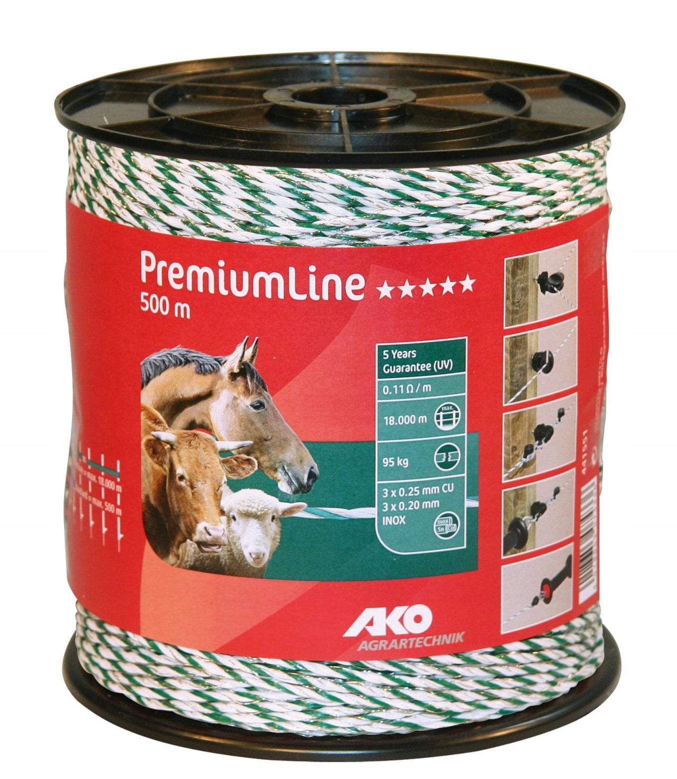 Pletená Plotová Linka Premium 500 m Bílo Zelená Ako