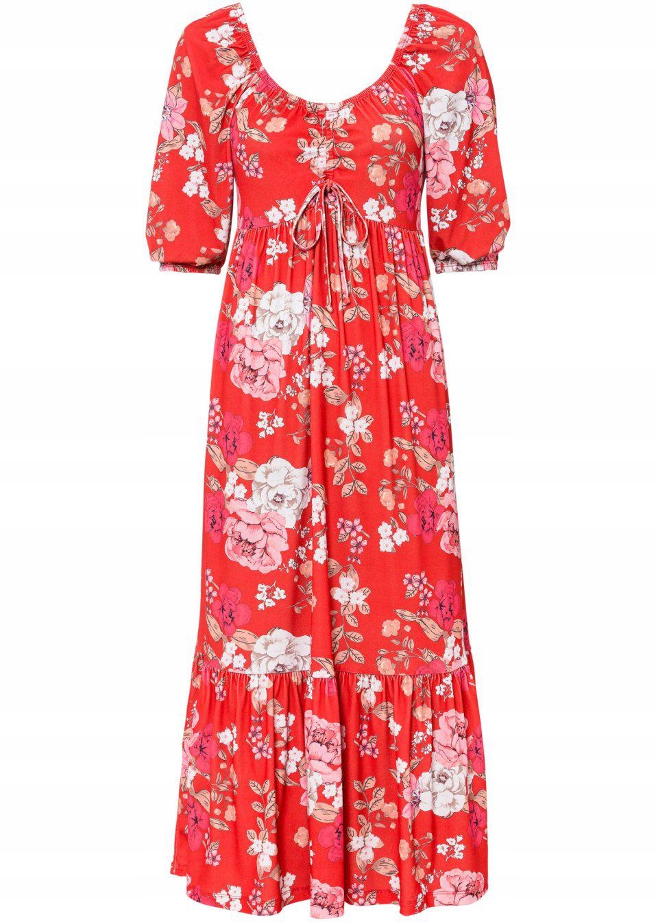 Bonprix 48 SUKIENKA MIDI W KWIATY Marka Bonprix