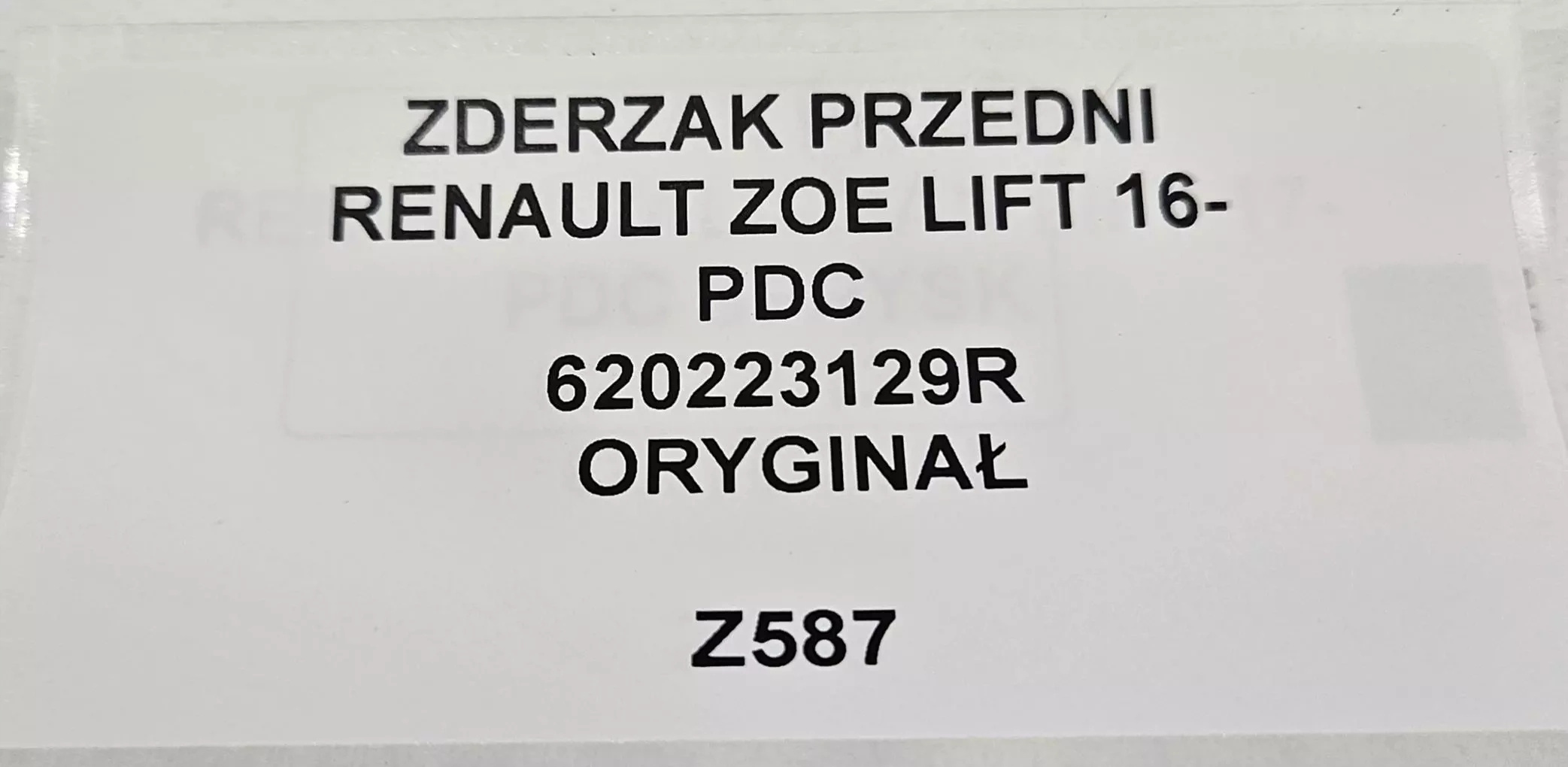 front bumper RENAULT ZOE LIFT 2019- PDC ORYG