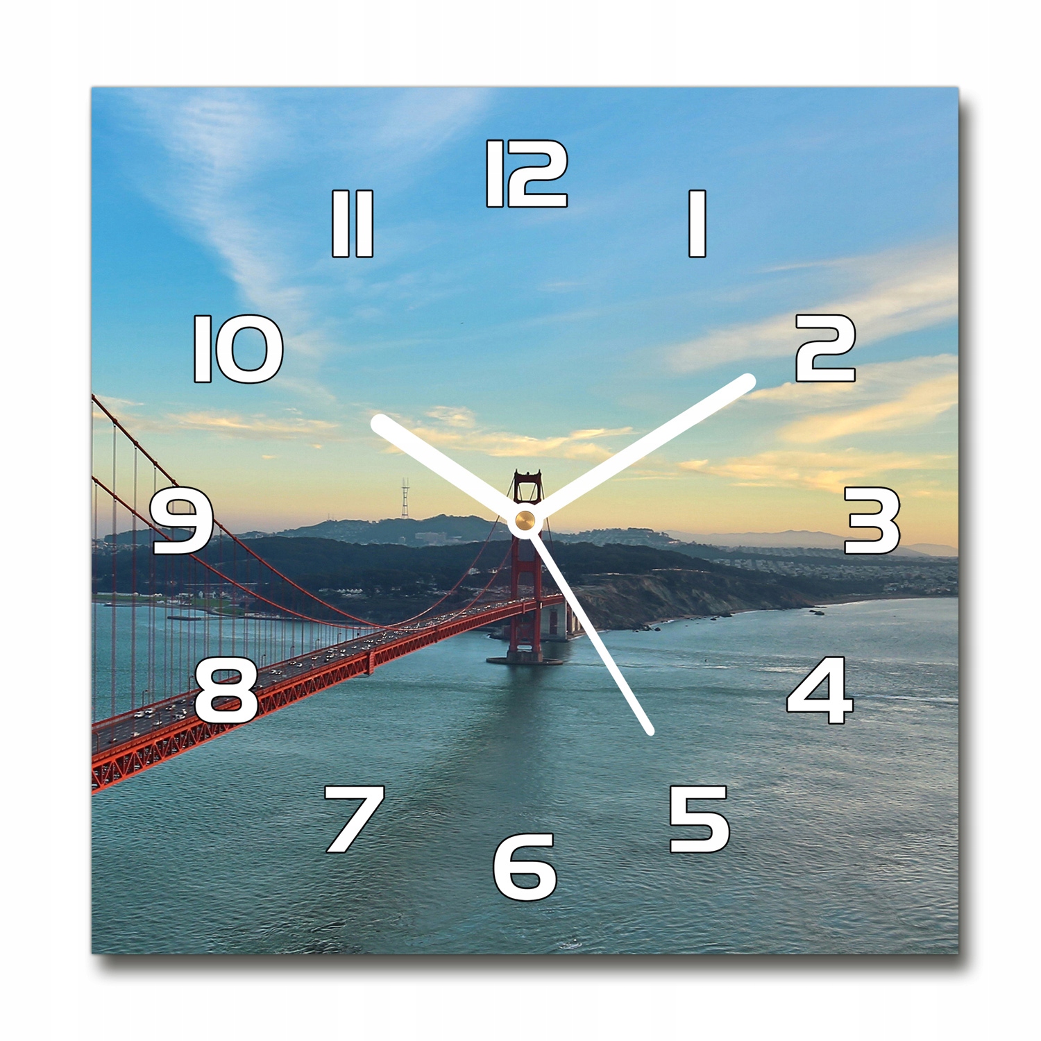 

Zegar szklany kwadratowy Most San Francisco 30x30