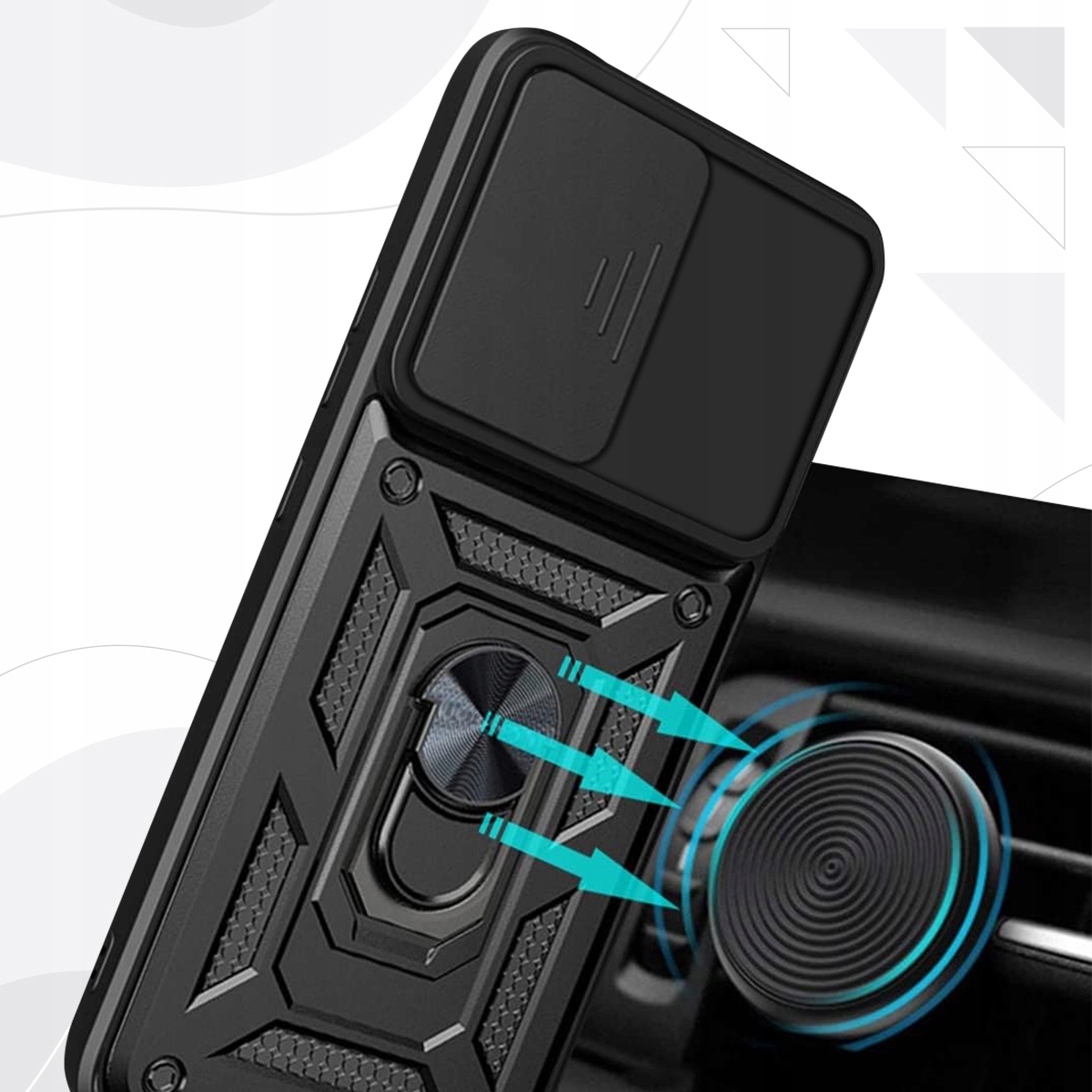 Etui do Oppo A60 4G | CAMSHIELD RING | PANCERNE | WYTRZYMAŁE Kolekcja CAMSHIELD RING