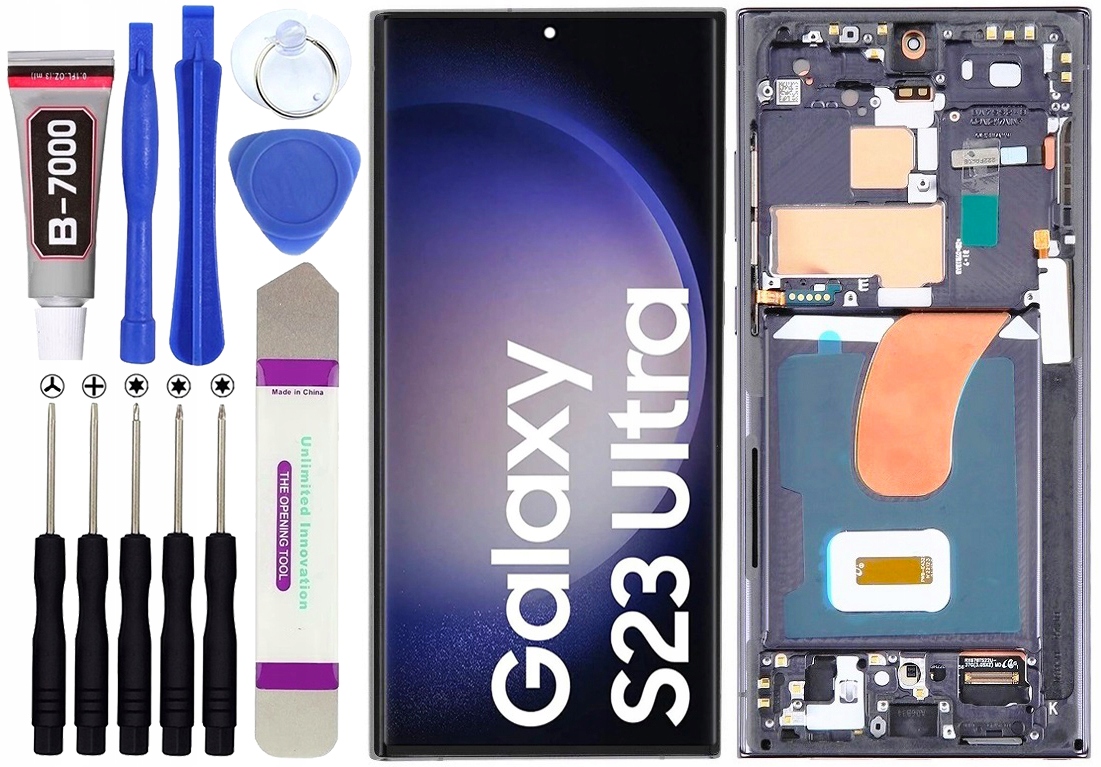 Oled displej pro Samsung Galaxy S23 Ultra 5G S918 S918B LCD displej Rámeček