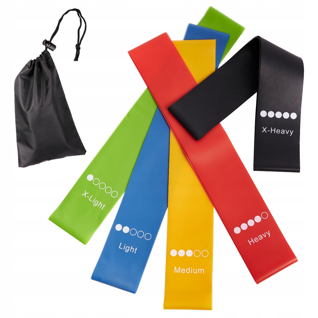 Gumy oporowe do ćwiczeń treningowe fitness - 5szt