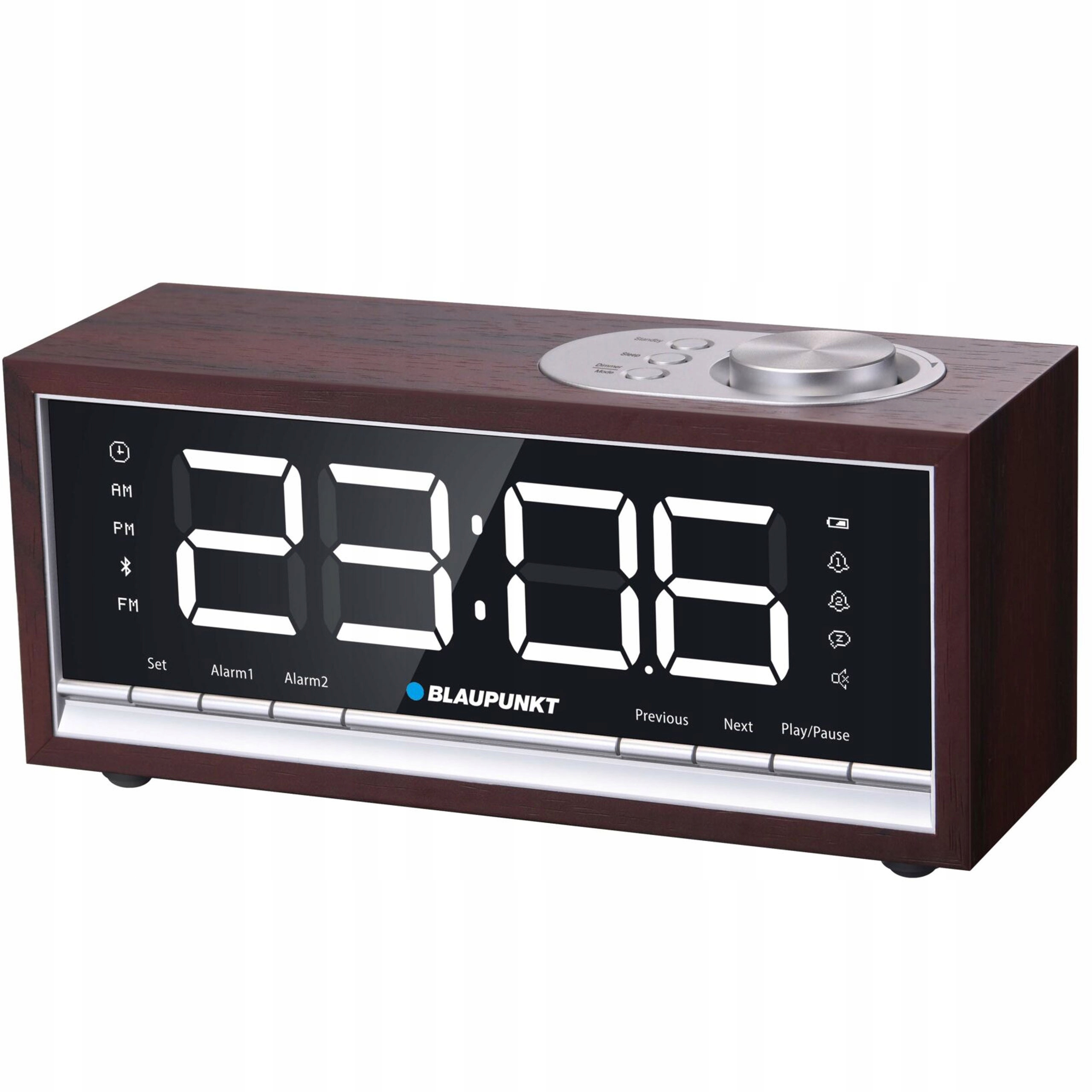 Stylowe Radio Budzik Fm Blaupunkt Drewno Bluetooth