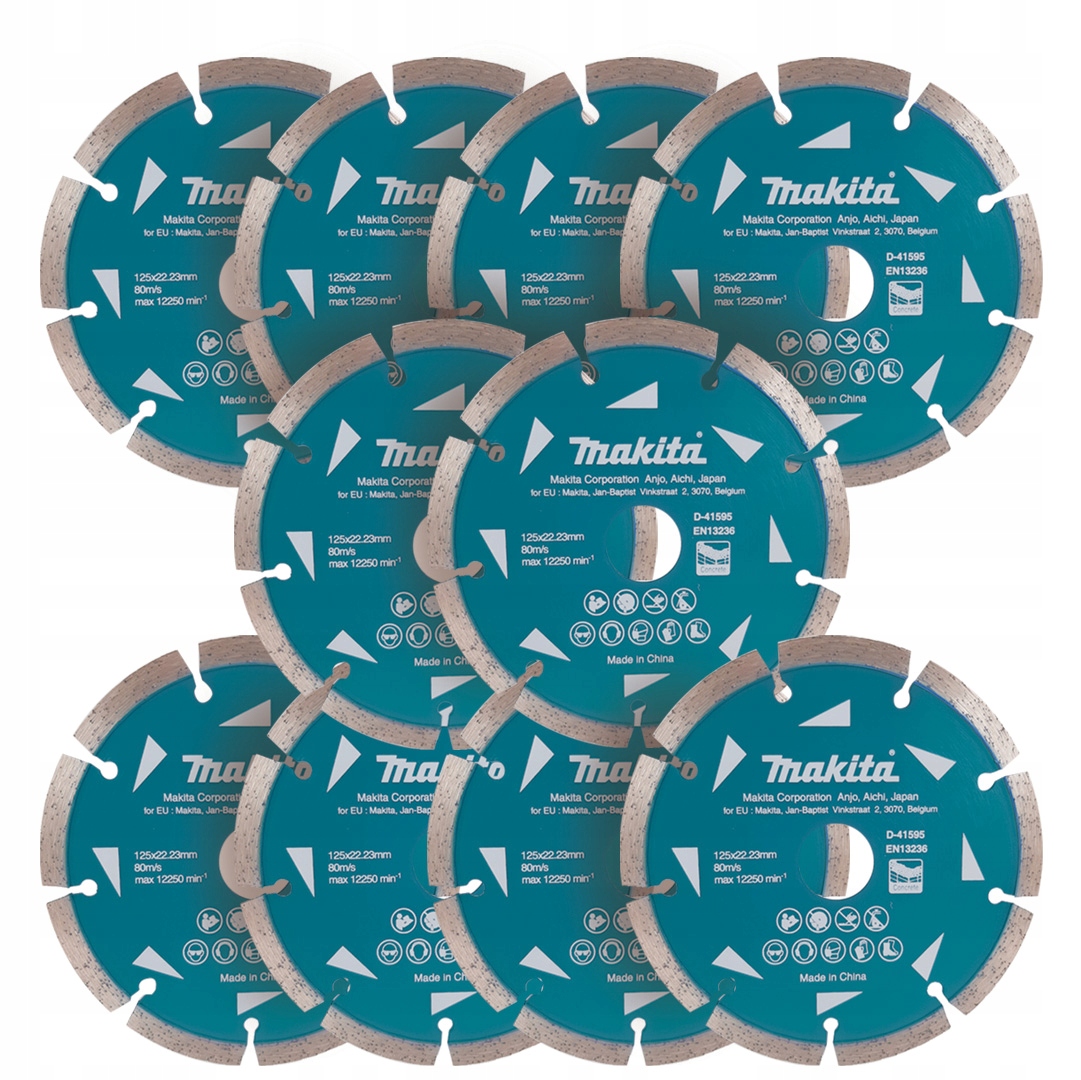 Sada 10 segmentových diamantových kotoučů Makita D-41595-10 125 mm