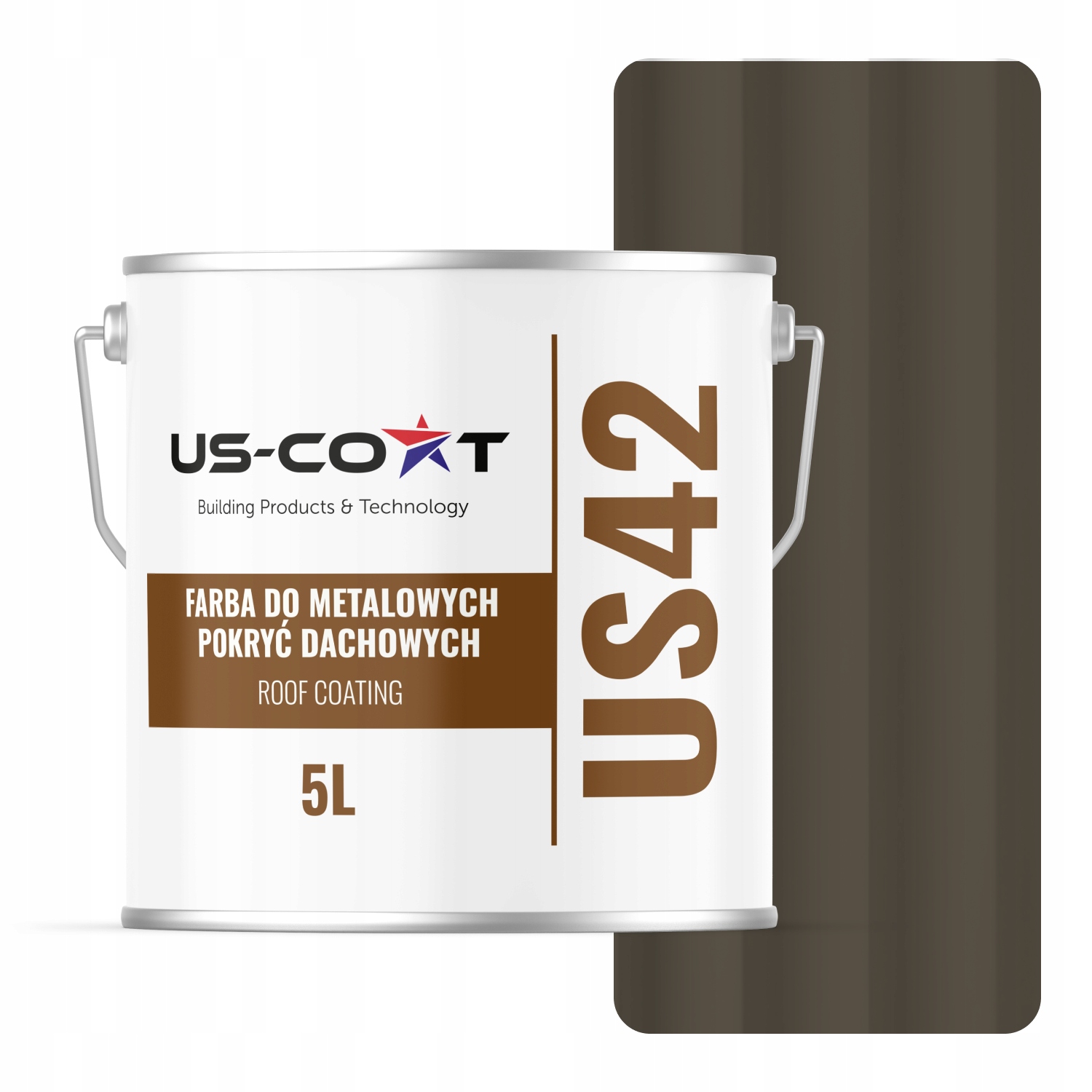 Farba Na Kovové Strechy, Oceľ, Sivá, Hnedá, RAL7013 5 L, Lesk