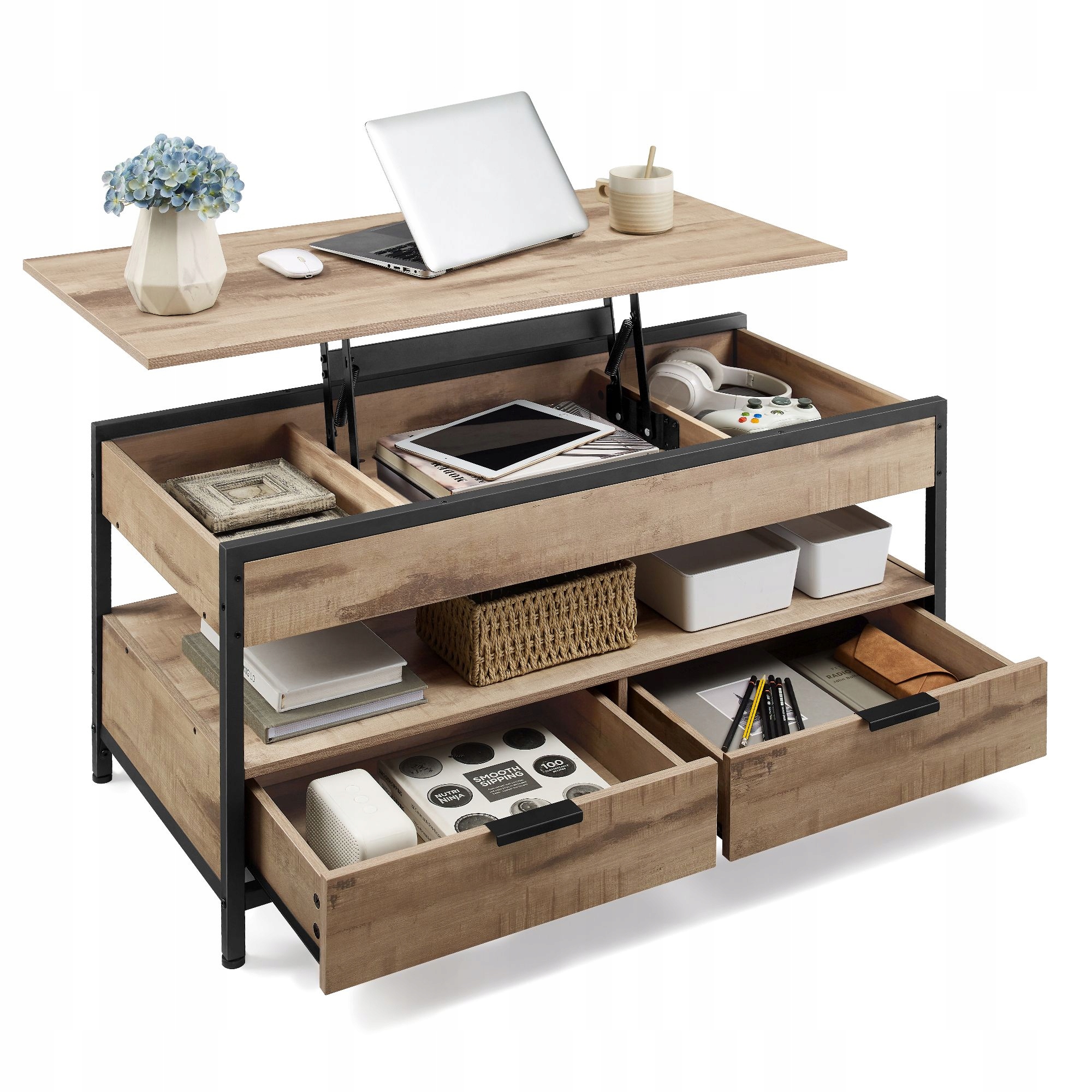 Kávový stolek Vasagle obdélníkový 100 x 50 x 48 cm šedý