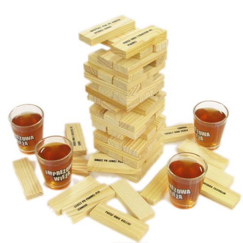 

Imprezowa Wieża Jenga Gra Alkoholowa Z Kieliszkami