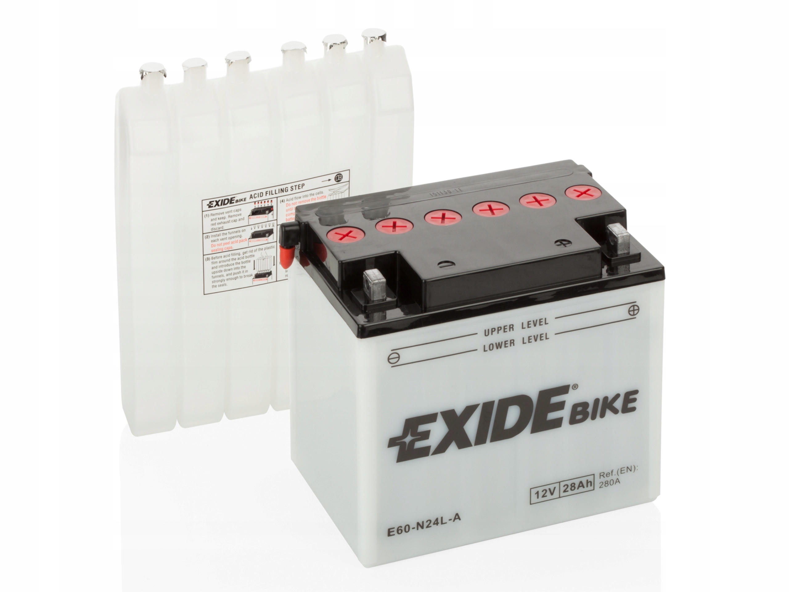 

Motocyklowy akumulator 28 Ah Exide E60-N24L-A