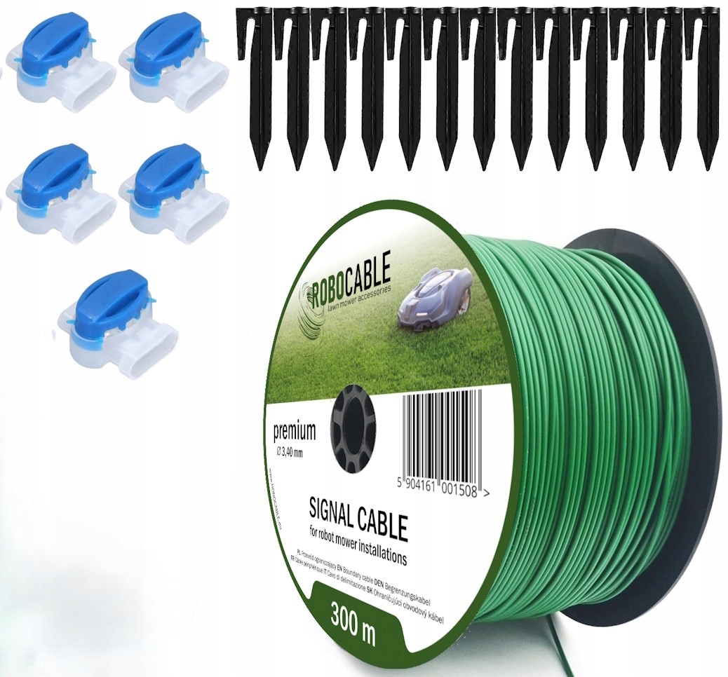 Kabel pro omezení sekačky Sada 300 m Robocable kolíky 3,4 mm
