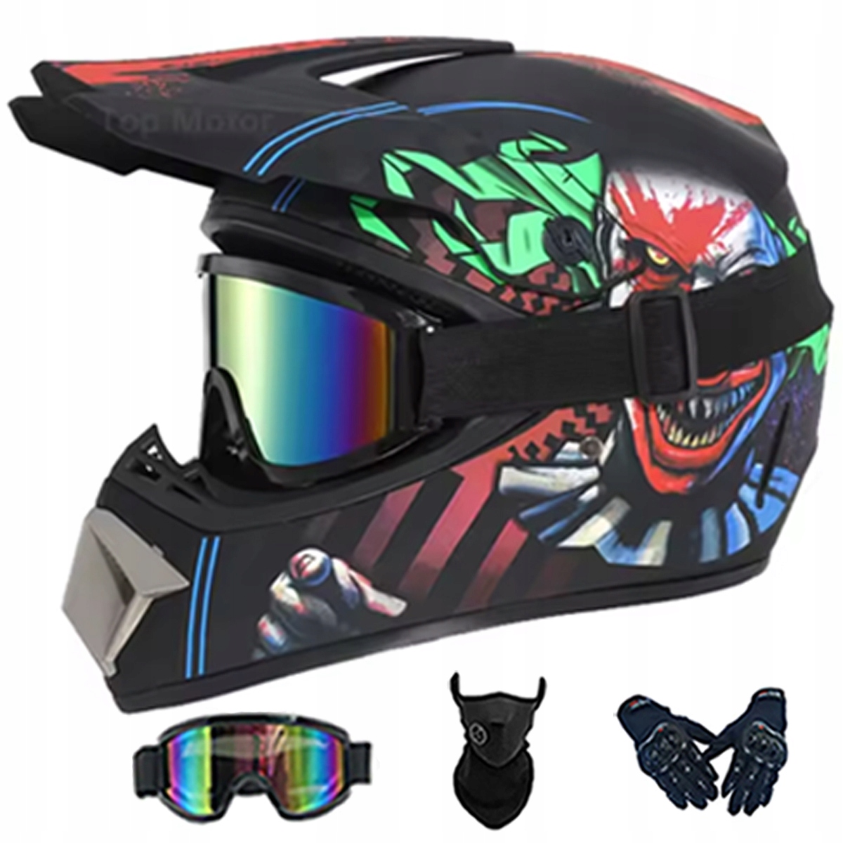 Motocyklová Přilba Lehká Enduro Quada Brýle Rukavice Maska XL