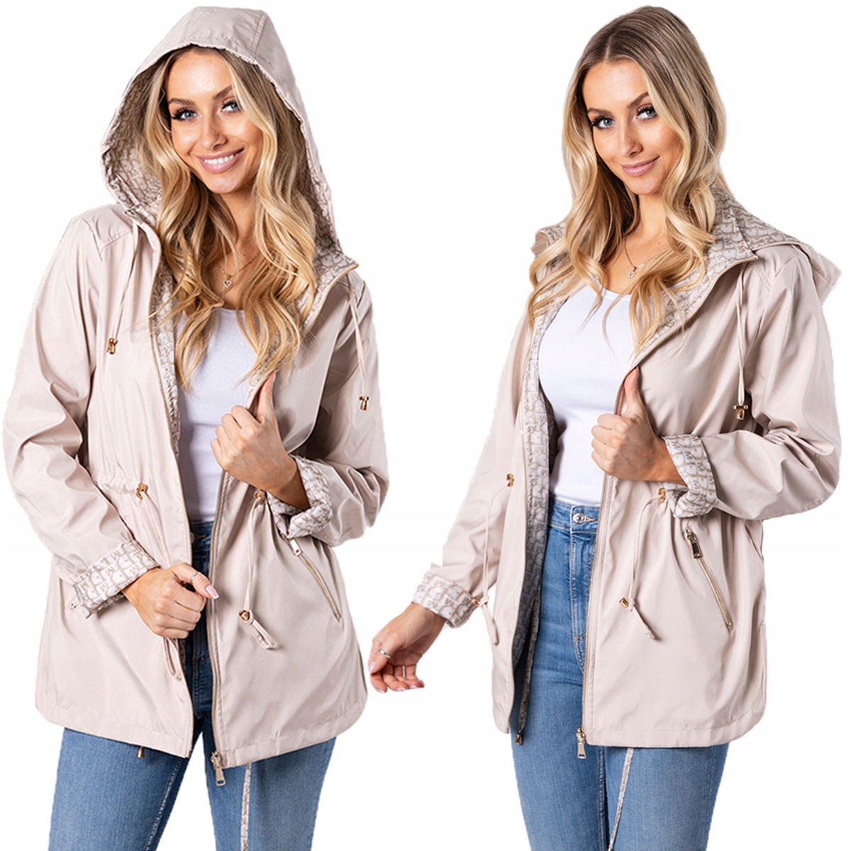 Oboustranná Pohodlná Parka Bunda S Kapucí Kabát 4 Barvy Vypasovaná vel. L