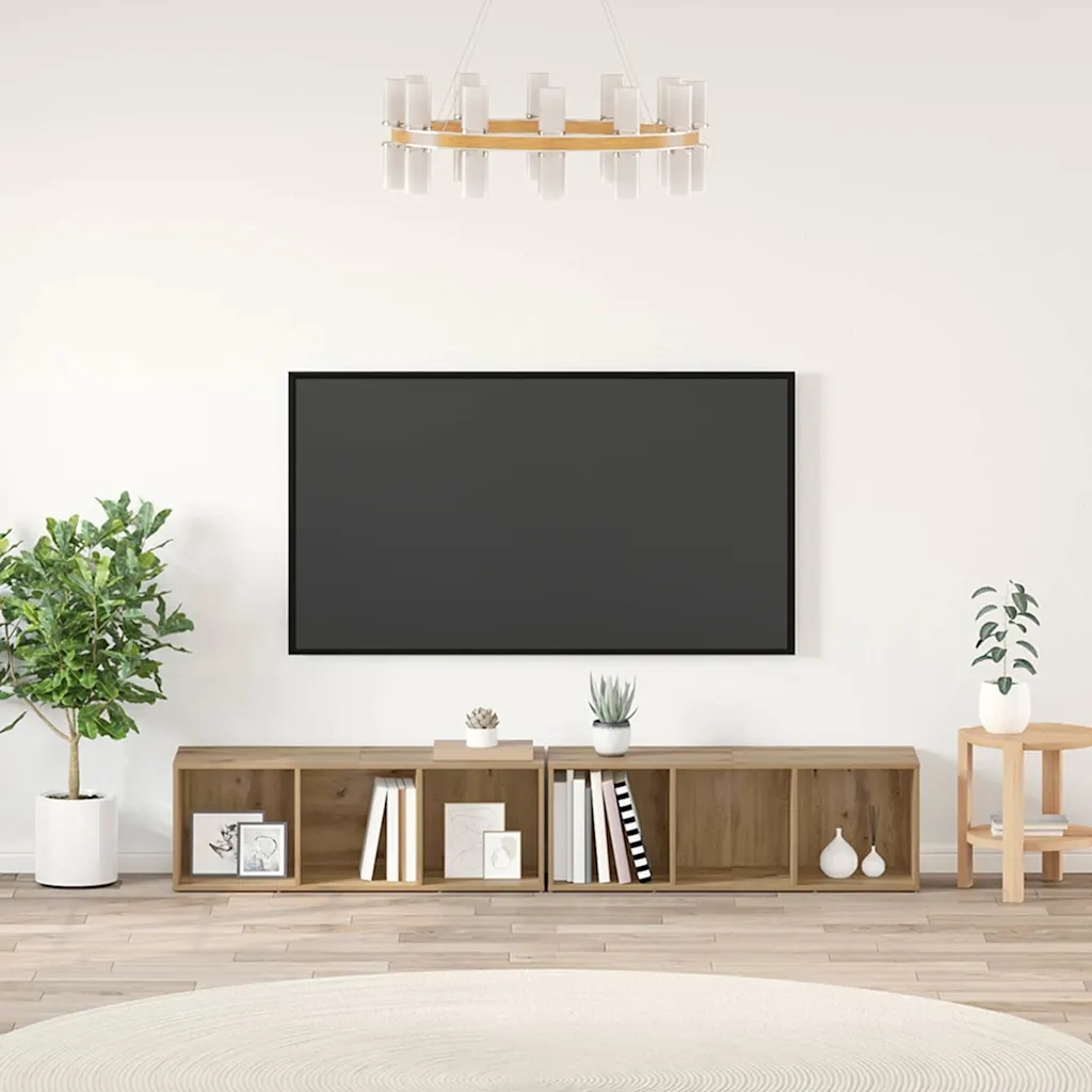 vidaXL Zestaw szafek Rtv 2 pcs Dąb rzemieślniczy 37 x 35 x 107cm