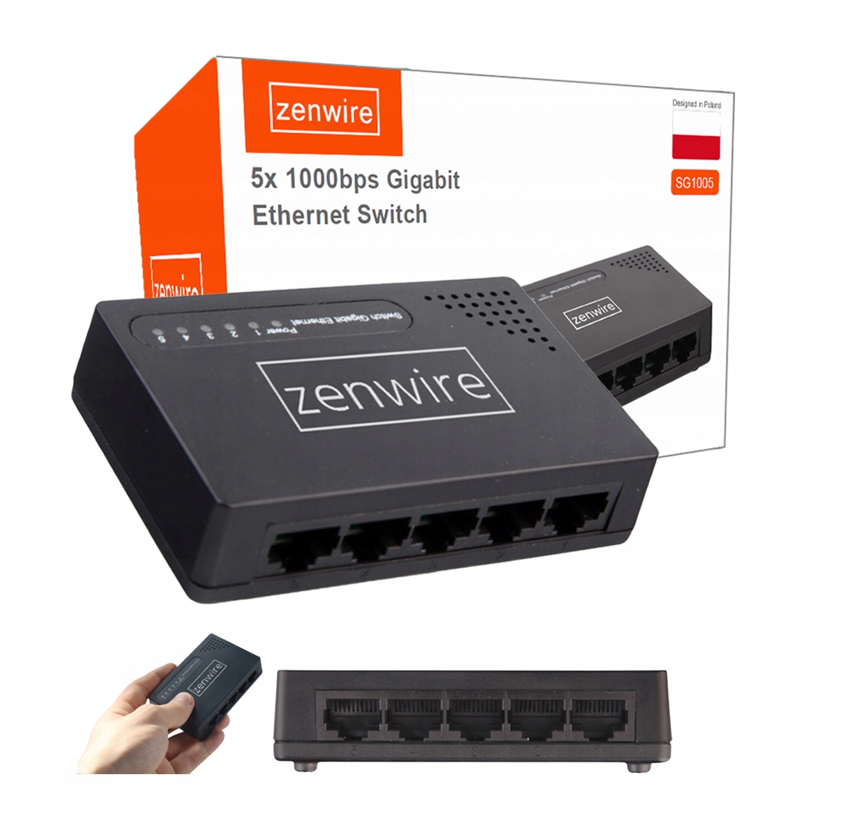 Switch Rozdzielacz LAN 5 Portów Gigabit Ethernet RJ45 1000 MB do ...