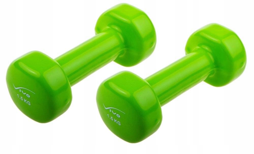 VIVO Zestaw Hantle Żeliwne Pokryte Winylem Do Ćwiczeń Fitness 2x1,5 kg