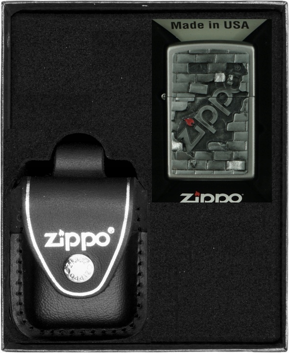 Sada Zippo Zapalovač Wall Emblem Dárkový No3