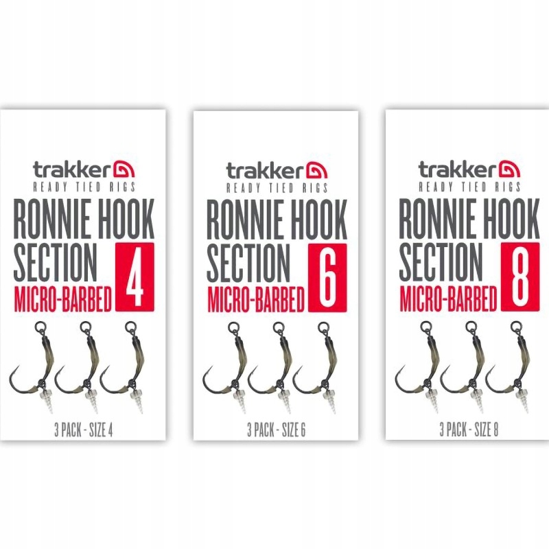 Gotowe Haczyki Trakker Ronnie Hook Section 3 Pack Size 4 (Micro Barbed) 1sz