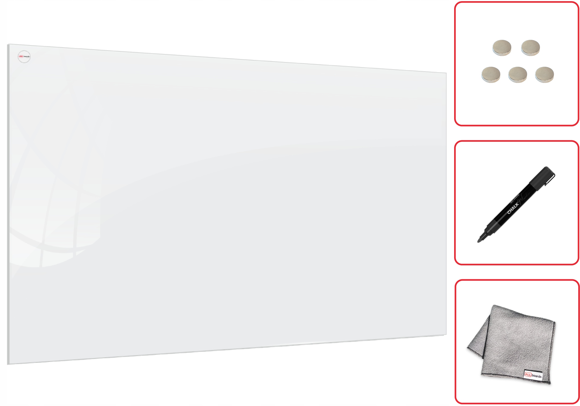 

Tablica szklana magnetyczna 120X90 Biała