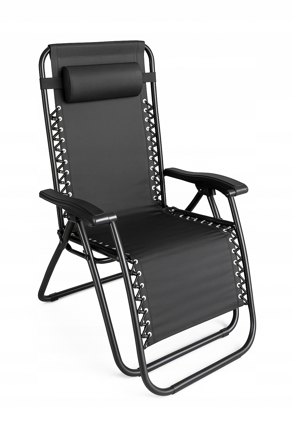 Fotel Leżak Ogrodowy Plażowy Krzesło Składany Zagłówek Gravity