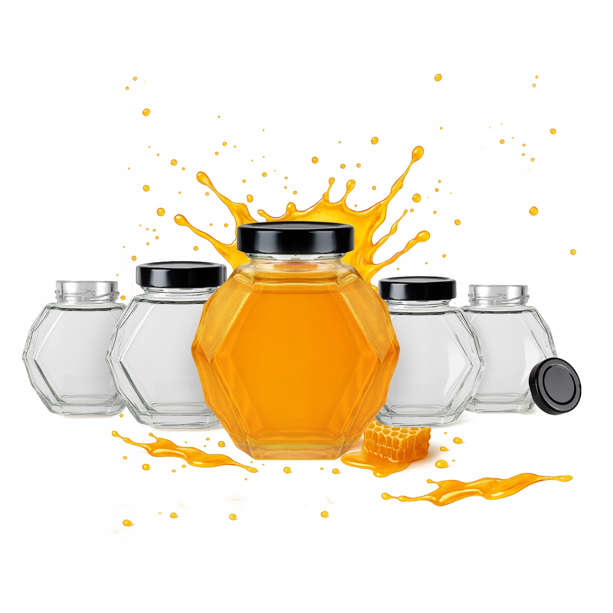 20 x Skleněná Zavařovací Sklenice Gucio 200 Ml na med Džemy Svíčky Svatební Hostina Svatba Sklenice