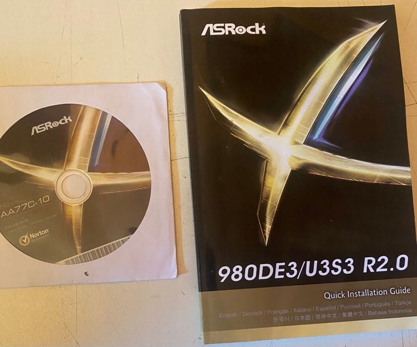 ASROCK KSIĄŻKA INSTRUKCJA 980DE3/U3S3 R20 PŁYTA CD