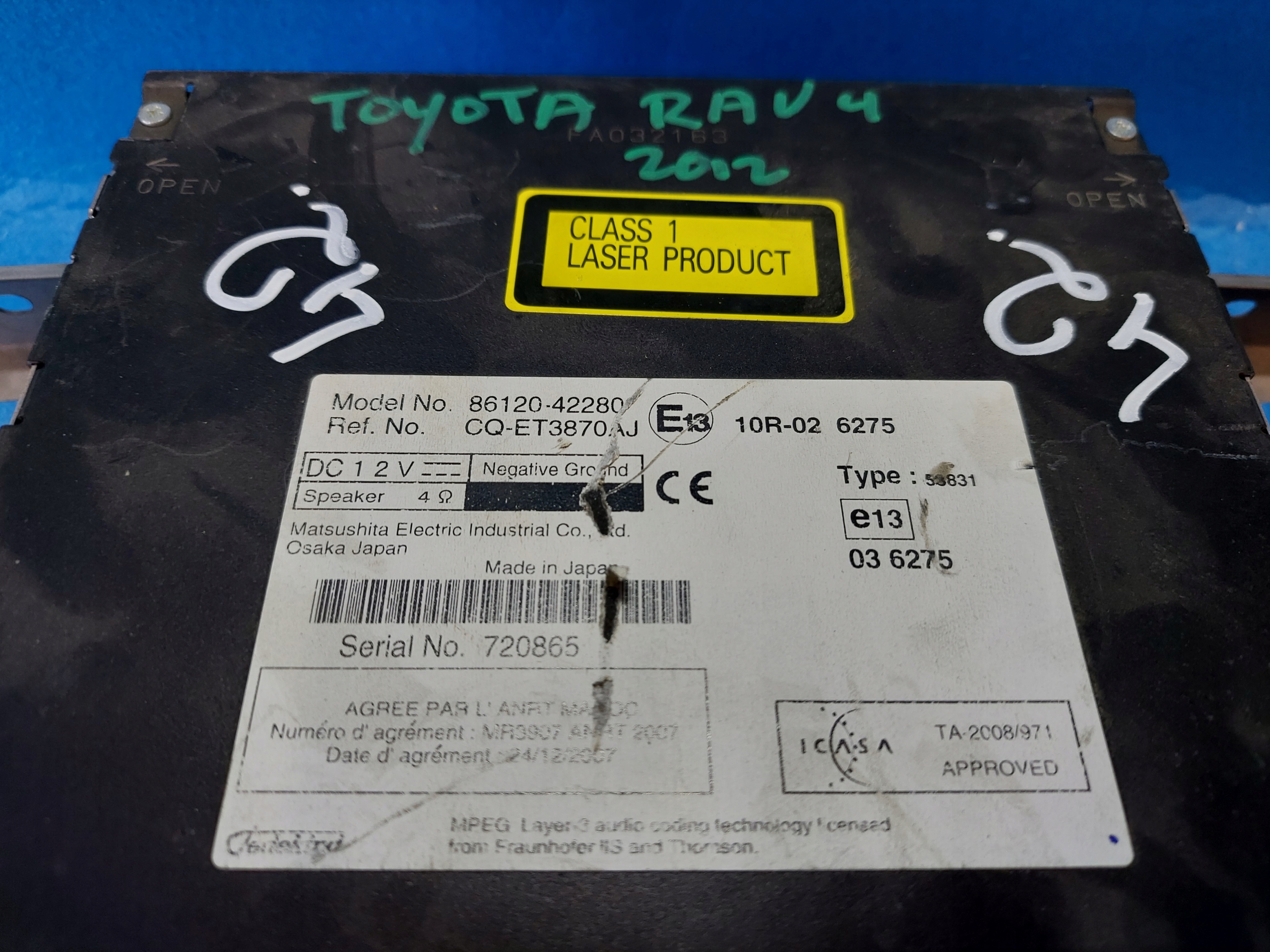 RADIO EKRAN RAV -4 III 2012 R 86120-42280