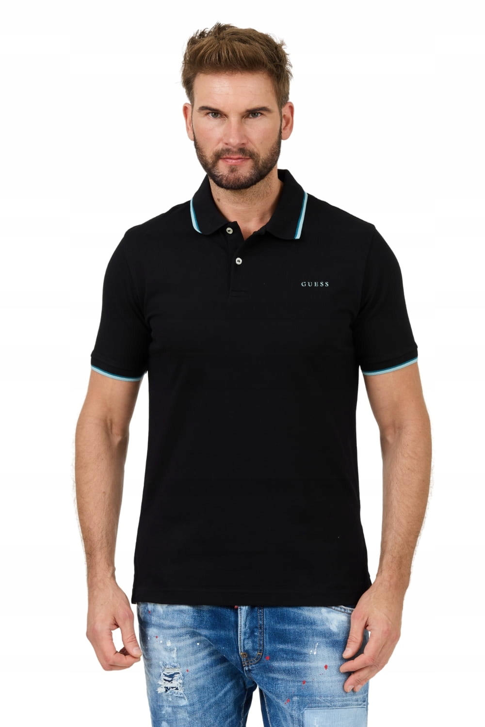 Guess Černé polo Lyle XXL