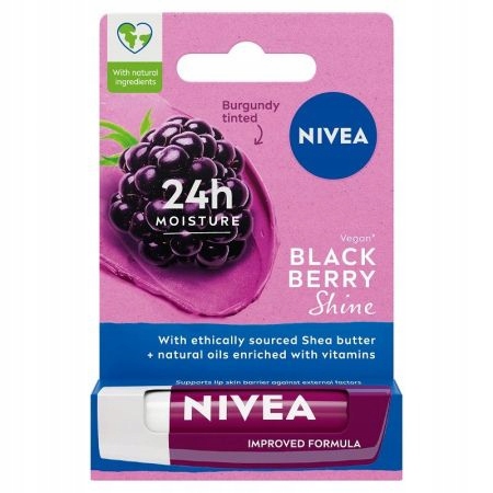 NIVEA BLACKBERRY SHINE Pomadka ochronna do ust 24h Marka Nivea