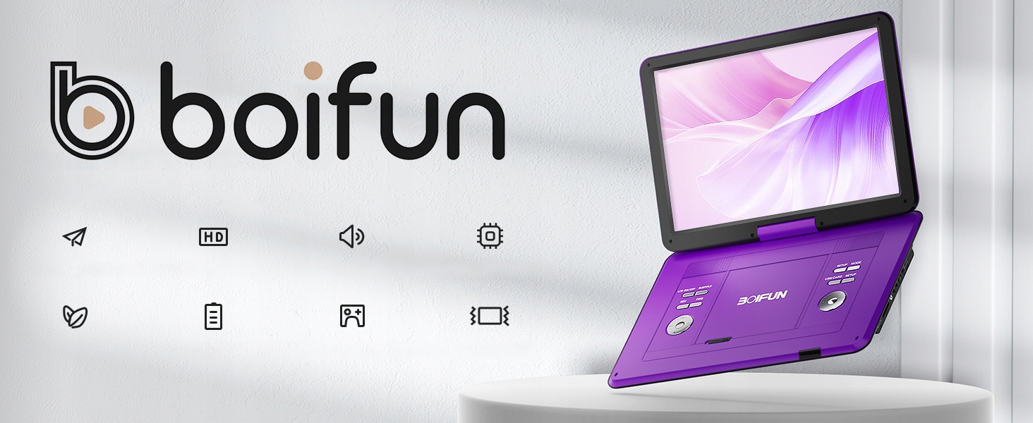 17.5" PRZENOŚNY ODTWARZACZ DVD KONSOLA GIER VIDEO 270° Obrót USB/SD/Sync TV Formaty obrazu DVD-Video SVCD VCD