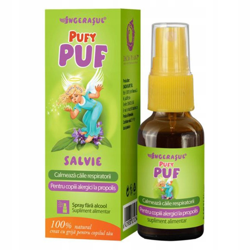 Naturalny Aerozol Ekstrakt Szałwia dla Dzieci na Gardło Aerozol 20ml Spray