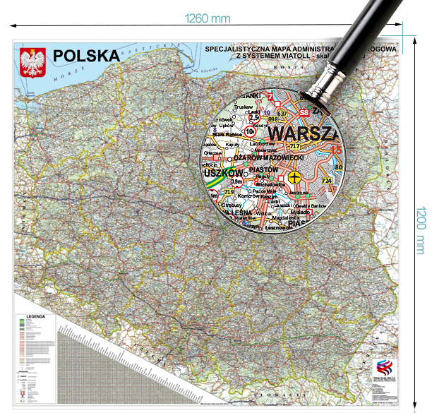 Polska mapa ścienna administracyjno-drogowa + system e-TOLL 2024 1:560 EAN (GTIN) 5903991650160